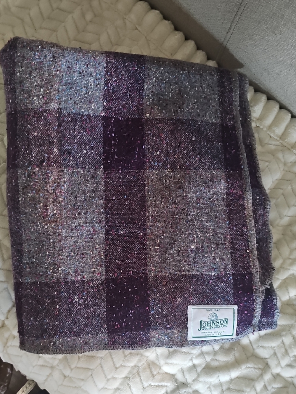 Johnson Woolen Mills Wool Throw Blanket Made In The USA